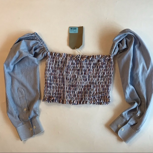LF Furst of Kind Shirred Crop Top Sleeves NWT $120 - Picture 8 of 9